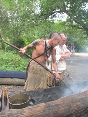 Plimoth Plantation 8.30.2-13 indian burning out a log3