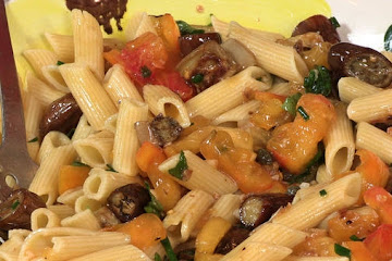Pasta Salad With Roasted Eggplant, Chile and Mint