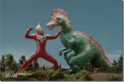 Ultraman against the Green Dino