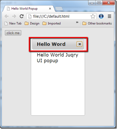 how to hide title bar in jquery UI modal popup