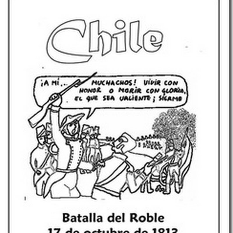 Chile, colorear batalla del Roble