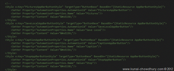 Styles for Windows Store apps Application Bar Styles for Windows Store apps Application Bar