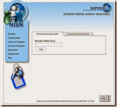 laman pencarian data NISN siswa