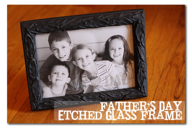etched glass photo frame for Father's Day