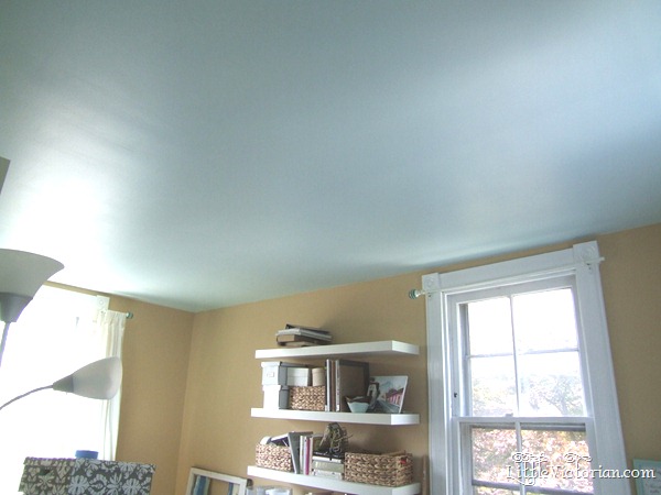 blue painted ceiling