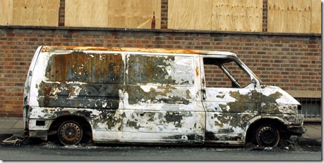 Burnt Out Van In Digbeth