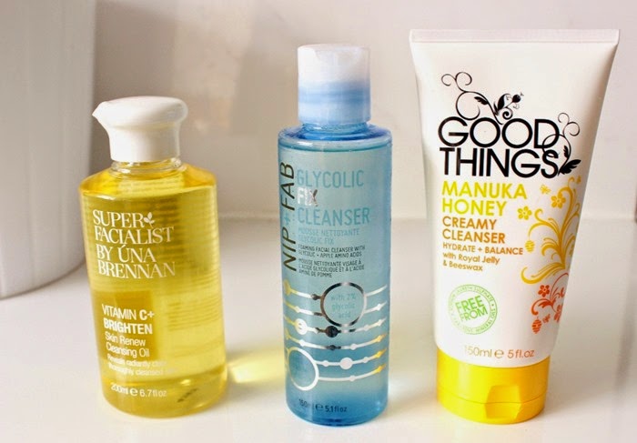 Una Brennan Vitamin C+ Brighten cleansing oil  Nip + Fab Glyolic Fix Cleanser Good Things Manuka Honey Cleanser