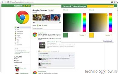Facebook color changer chrome extension