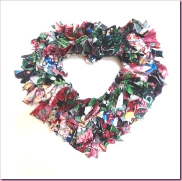 Festive heart Rag Wreath