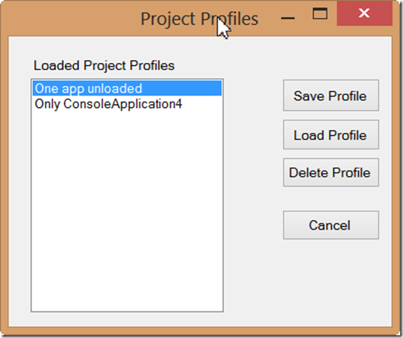 Select profile Select profile