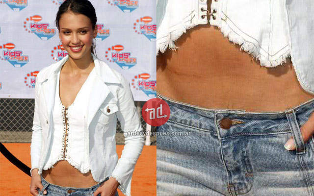 Photo of Jessica Alba with hairy belly
