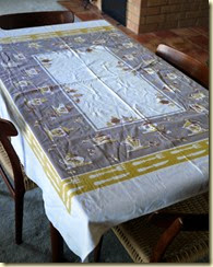 vintage tablecloth with vegies