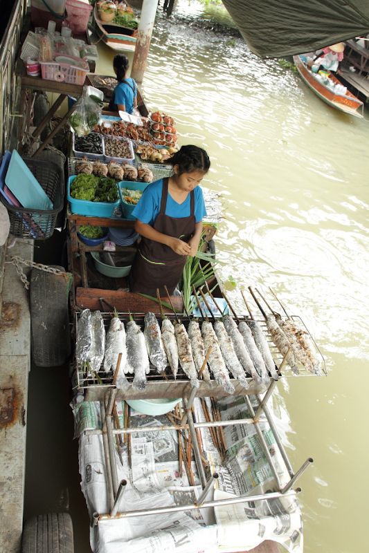 Food Stalls at Taling Chan Floating Market, Bangkok
