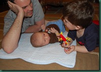 daddy and boys playing