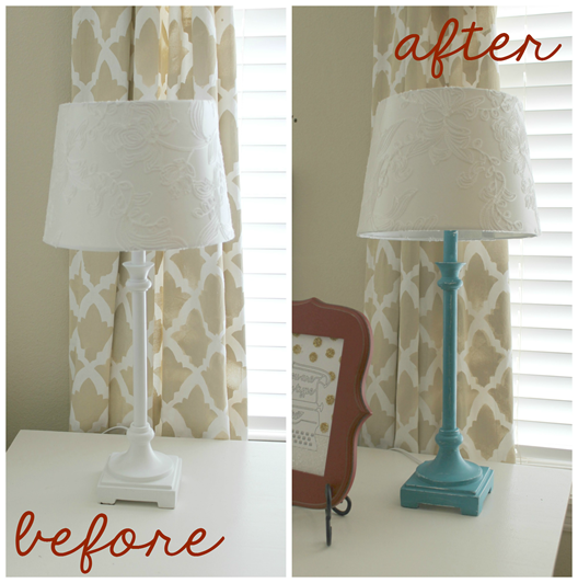 before and after lamp makeover