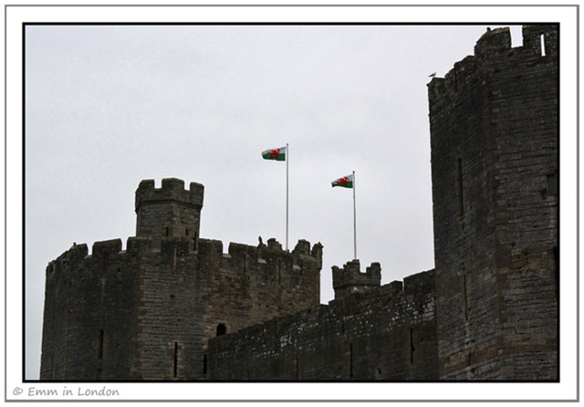 The Flag of Cymru Flies High Over Caernarfon Castle