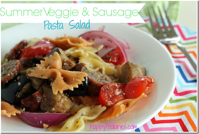 Summer Veggie & Sausage Pasta Salad | happy fit diaries