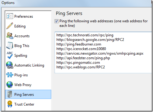 ping servers