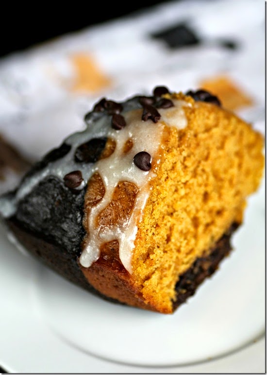Pumpkin Chocolate Bundt Cake with Cream Cheese Glaze 3