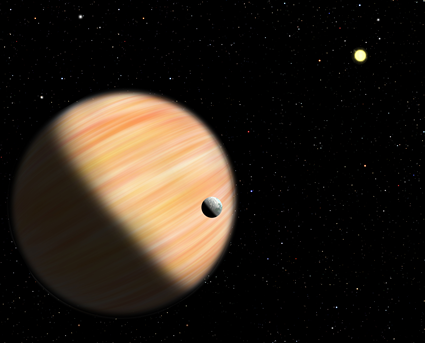 ilustração de um exoplaneta massivo