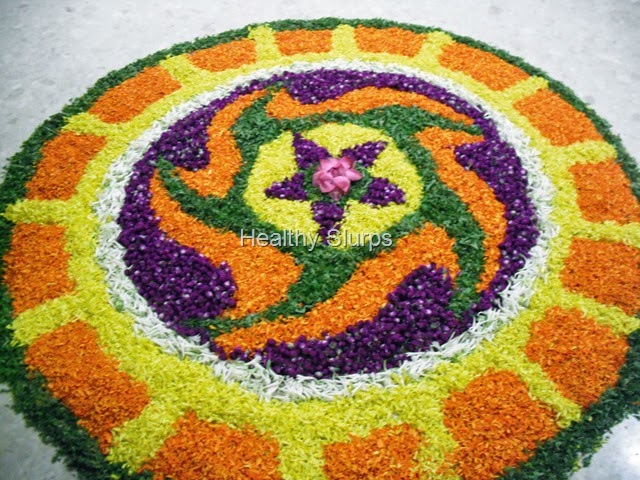 Traditional Onam Flower Carpet Decoration 