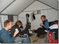 Inside of tent cabin
