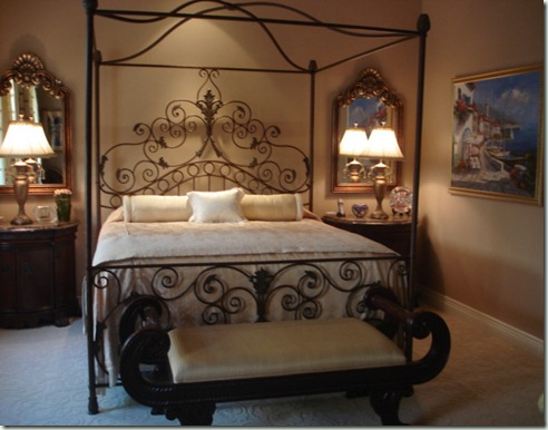Indian Wells  bedroom four poster bed interior design