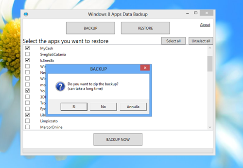 ZIP support - Windows8AppsDataBackup ZIP support - Windows8AppsDataBackup