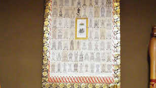 床の間のだるま夫婦と四国八十八箇所のお札の掛け軸