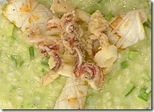 Risotto con zucchine, pecorino e calamari