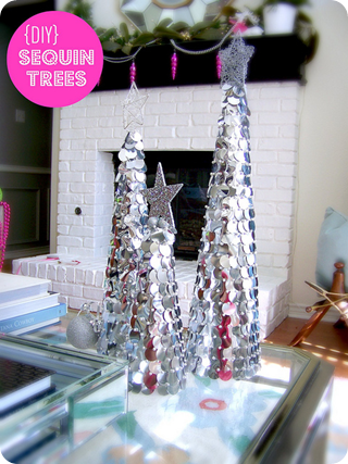 sequin christmas trees