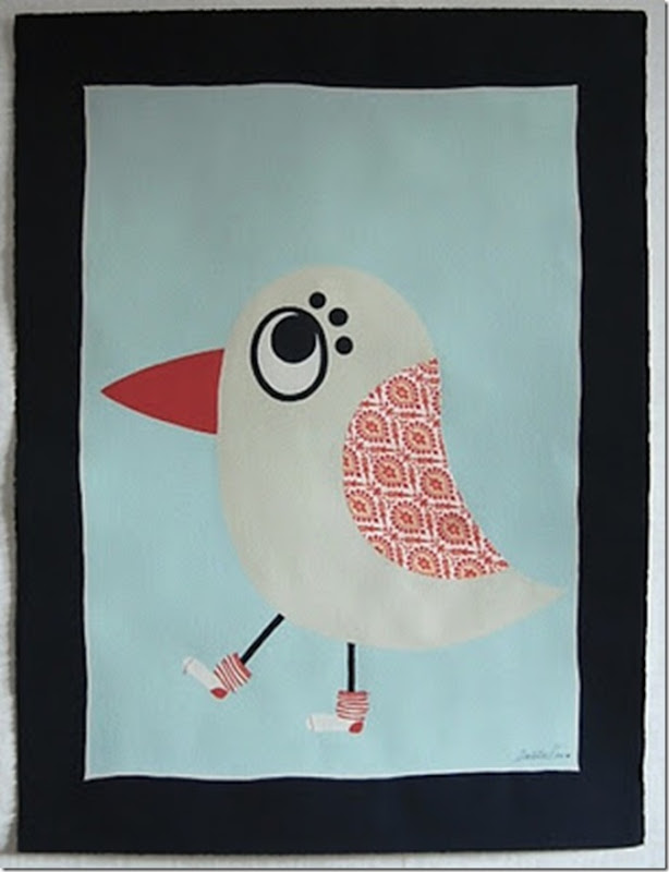 Charlotta Ward Art & Design - 'Ian's Big Bird with Orange Stripy Socks'
