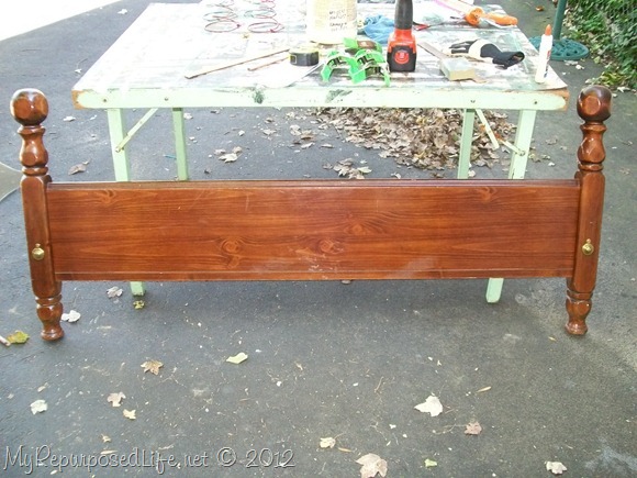 repurpose old headboard foot board