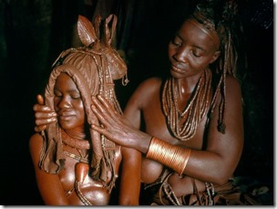 Himba cocar de couro de casamento