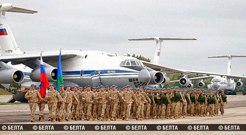 Прибытие российского и казахстанского воинского контингента на аэродром Мачулищи