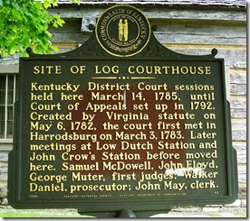 Site of Log Courthouse Marker 49 in Danville KY