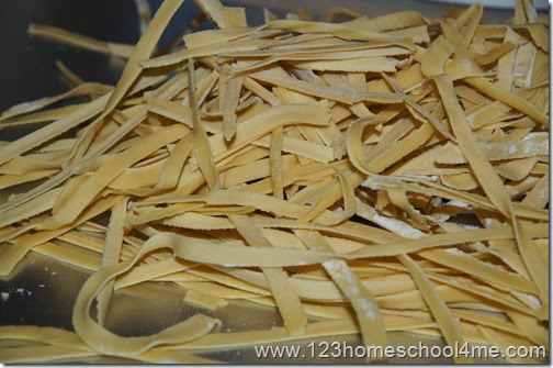 Dried homemade pasta ready to cook Dried homemade pasta ready to cook