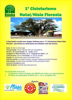 Folder convite Cicloturismo Nisia Floresta