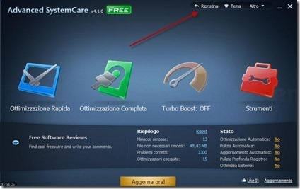 advanced system care interfaccia principale