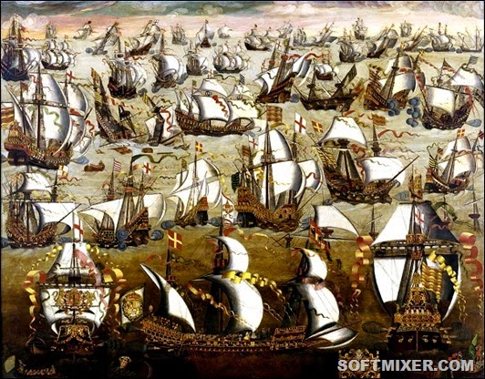 5_Сражение-Непобедимой-армады-с-английским-флотом.-Неизвестный-художник-английской-школы-XVI-век
