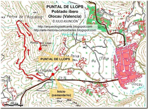 Mapa ruta Puntal de Llops