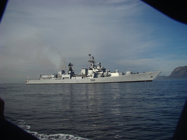 Indian Navy Warship, INS Mumbai, in South Africa for the IBSAMAR exercise