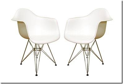 eames chair knockoff=baxton studio steel based armchair set