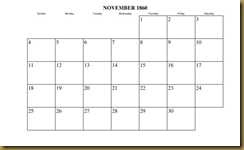 Calendar, Nov 1860