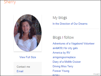 Blogger  User Profile  Sherry