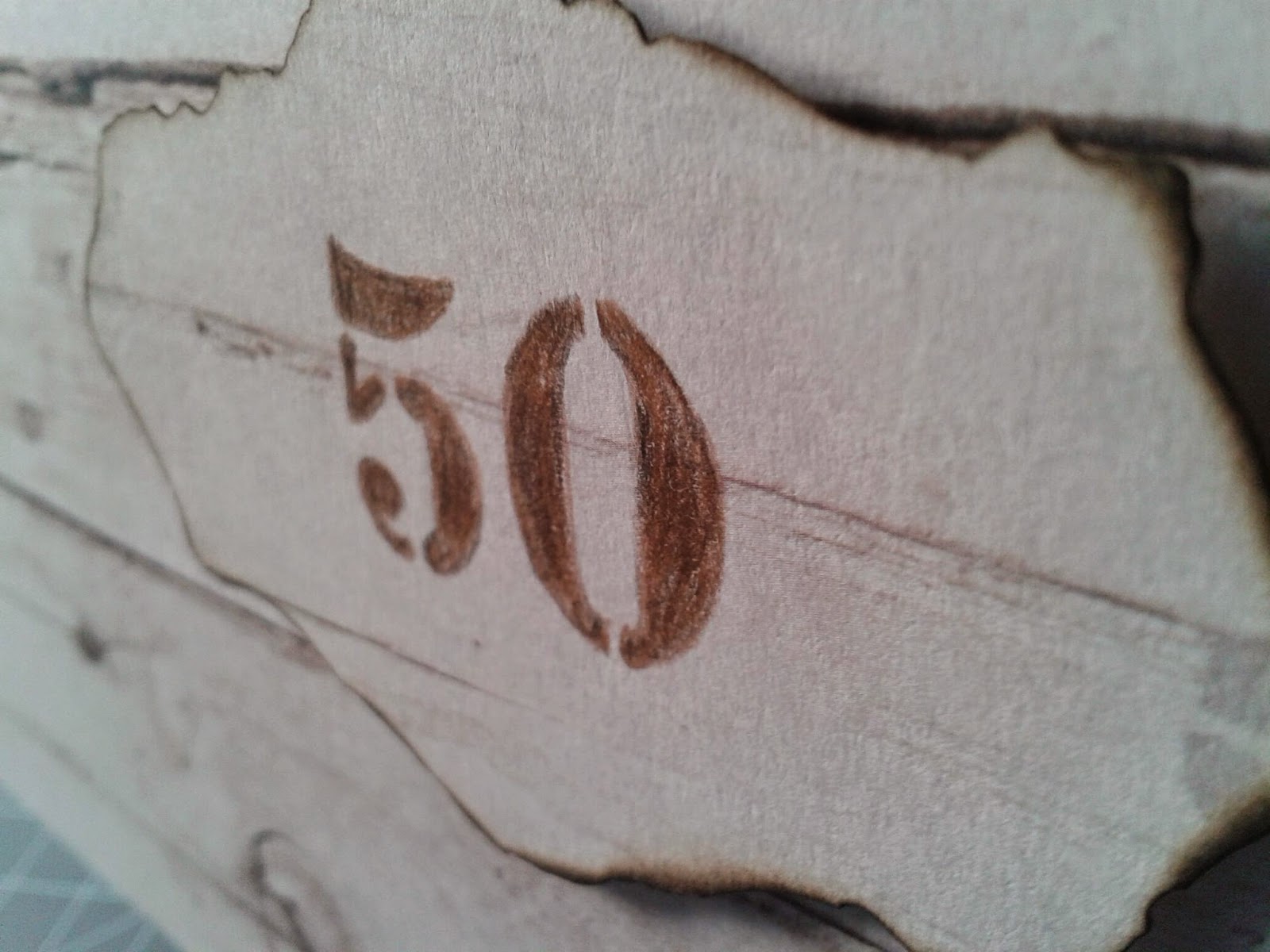 Wenkes kreative Welt Glückwunschkarte zum 50. Geburtstag "Holzoptik"