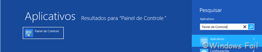 Digite Painel de Controle na tela inicial do Windows e clique em Painel de Controle