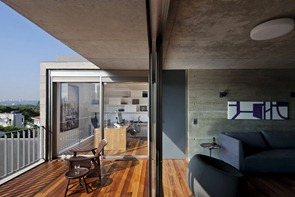 Balcony on left and living room on right on first floor Balcony on left and living room on right on first floor