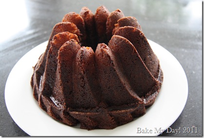 Frangipane ripple chocolate cake