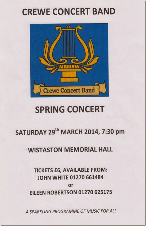 Crewe Concert Band - Sat 29 March 2014